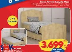 Garaj Home Yaren Yavrulu Karyola Meşe Garaj Home Yaren Yavrulu Karyola Meşe