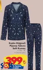 Kadın Düğmeli Pijama Takımı Soft Kumaş Kadın Düğmeli Pijama Takımı Soft Kumaş