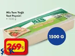 Mis Tam Yağlı Tost Peyniri 1500 g Mis Tam Yağlı Tost Peyniri 1500 g