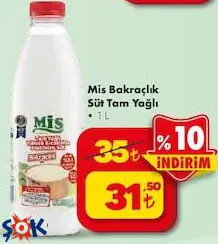 Mis Bakraçlık Süt Tam Yağlı 1 l Mis Bakraçlık Süt Tam Yağlı 1 l