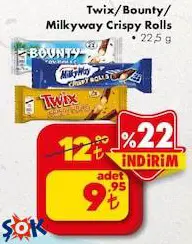 Twist/Bounty/Milkway Crispy Rolls 22,5 g Twist/Bounty/Milkway Crispy Rolls 22,5 g