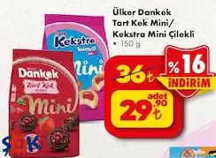 Ülker Dankek Tart Kek Mini/Kekstra Mini Çilekli 150 g Ülker Dankek Tart Kek Mini/Kekstra Mini Çilekli 150 g
