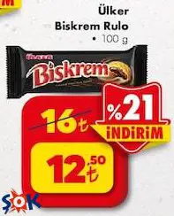 Ülker Biskrem Rulo 100 g Ülker Biskrem Rulo 100 g