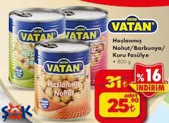 Vatan Haşlanmış Nohut/Barbunya/Kuru Fasülye 800 g Vatan Haşlanmış Nohut/Barbunya/Kuru Fasülye 800 g