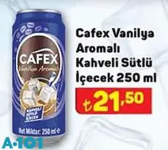 Cafex Vanilya Aromalı Kahveli Sütlü İçecek 250 ml Cafex Vanilya Aromalı Kahveli Sütlü İçecek 250 ml