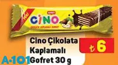 Cino Çikolata Kaplamalı Gofret 30 g Cino Çikolata Kaplamalı Gofret 30 g