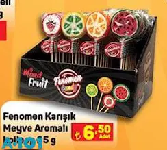 Fonomen Karışık Meyve Aromalı Lolipop 25 g Fonomen Karışık Meyve Aromalı Lolipop 25 g