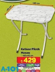 Katlanır Piknik Masası 60x40 cm Katlanır Piknik Masası 60x40 cm