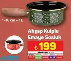 Keramika Ahşap Kutulu Emaye Sosluk 16 cm - 1 L Keramika Ahşap Kutulu Emaye Sosluk 16 cm - 1 L