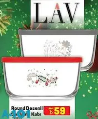 Lav Round Desenli Saklama Kabı 800 cc Lav Round Desenli Saklama Kabı 800 cc
