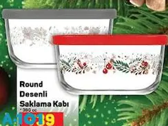 Lav Round Desenli Saklama Kabı 380 cc Lav Round Desenli Saklama Kabı 380 cc