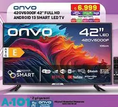 Onvo 42OV6000F 42 inç Full HD Android 13 Smart Led Tv Akıllı Televizyon Onvo 42OV6000F 42 inç Full HD Android 13 Smart Led Tv Akıllı Televizyon