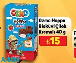 Ozmo Hoppo Bisküvi Çilek Kremalı 40 g Ozmo Hoppo Bisküvi Çilek Kremalı 40 g