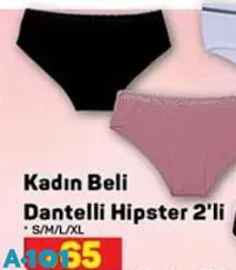 Silk&Blue Kadın Beli Dantelli Hipster Külot 2'li Silk&Blue Kadın Beli Dantelli Hipster Külot 2'li