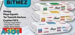 Sleepy Mopa Uyumlu Yer Temizlik Havlusu 50'li Çeşitleri Sleepy Mopa Uyumlu Yer Temizlik Havlusu 50'li Çeşitleri