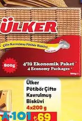 Ülker Pötibör Çifte Kavrulmuş Bisküvi 4x200 g Ülker Pötibör Çifte Kavrulmuş Bisküvi 4x200 g
