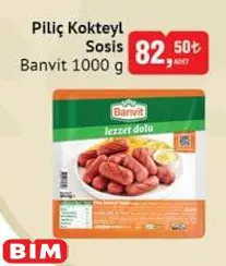 Banvit Piliç Kokteyl Sosis 1000 g Banvit Piliç Kokteyl Sosis 1000 g