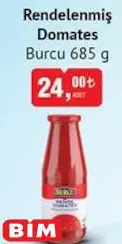 Burcu Rendelenmiş Domates Burcu 685 g Burcu Rendelenmiş Domates Burcu 685 g