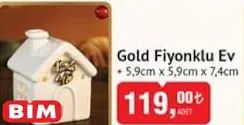 Gold Fiyonklu Ev 5,9x5,9x7,4 cm Gold Fiyonklu Ev 5,9x5,9x7,4 cm