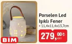 Porselen Led Işıklı Fener 11,4x11,4x13,7 cm Porselen Led Işıklı Fener 11,4x11,4x13,7 cm