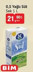Sek 0.5 Yağlı Süt 1 lt Sek 0.5 Yağlı Süt 1 lt