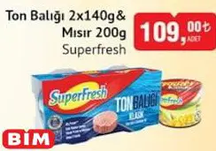 Superfresh Ton Balığı 2x140 g Mısır 200 g Superfresh Ton Balığı 2x140 g Mısır 200 g
