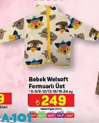 Bebek Welsoft Fermuarlı Üst Bebek Welsoft Fermuarlı Üst