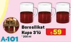 Borosilikat Kupa 3'lü 200 ml Borosilikat Kupa 3'lü 200 ml