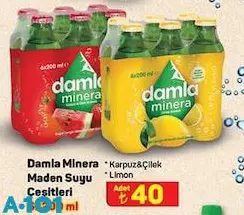 Damla Minera Maden Suyu Çeşitleri 6x200 ml Damla Minera Maden Suyu Çeşitleri 6x200 ml