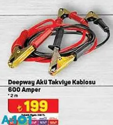 Deepway Akü Takviye Kablosu 600 Amper 2 m Deepway Akü Takviye Kablosu 600 Amper 2 m
