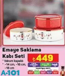 Emaye Saklama Kabı Seti Emaye Saklama Kabı Seti