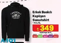 Erkek Baskılı Kapüşon Sweatshirt Erkek Baskılı Kapüşon Sweatshirt