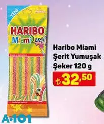 Haribo Miami Şerit Yumuşak Şeker 120 g Haribo Miami Şerit Yumuşak Şeker 120 g