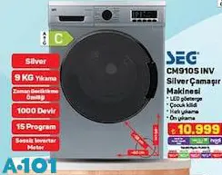 Seg CM910S INV Silver Çamaşır Makinesi Seg CM910S INV Silver Çamaşır Makinesi