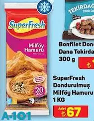 SuperFresh Dondurulmuş Milföy Hamuru 1 kg SuperFresh Dondurulmuş Milföy Hamuru 1 kg