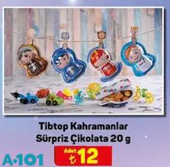 Tibtop Kahramanlar Sürpriz Çikolata 20 g Tibtop Kahramanlar Sürpriz Çikolata 20 g