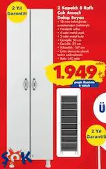 Alesta Life 2 Kapaklı 8 Raflı Çok Amaçlı Dolap Beyaz Alesta Life 2 Kapaklı 8 Raflı Çok Amaçlı Dolap Beyaz