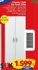 Alesta Life 2 Kapaklı 4 Raflı Çok Amaçlı Dolap Alesta Life 2 Kapaklı 4 Raflı Çok Amaçlı Dolap