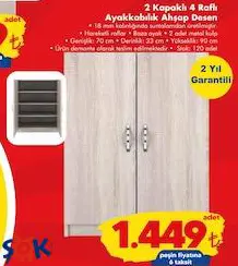 Alesta Life 2 Kapaklı 4 Raflı Ayakkabılık Ahşap Desen Alesta Life 2 Kapaklı 4 Raflı Ayakkabılık Ahşap Desen