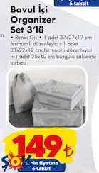 Bavul İçi Organizer Set 3'lü Bavul İçi Organizer Set 3'lü