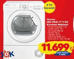 Hoover HLE C9LG-17 9 kg Kurutma Makinesi Hoover HLE C9LG-17 9 kg Kurutma Makinesi