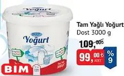 Dost Tam Yağlı Yoğurt 3000 g Dost Tam Yağlı Yoğurt 3000 g