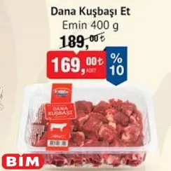 Emin Dana Kuşbaşı Et 400 g Emin Dana Kuşbaşı Et 400 g