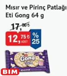 Eti Gong Mısır ve Pirinç Patlağı 64 g Eti Gong Mısır ve Pirinç Patlağı 64 g