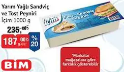 İçim Yarım Yağlı Sandviç ve Tost Peyniri 1000 g İçim Yarım Yağlı Sandviç ve Tost Peyniri 1000 g