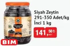 İnci Siyah Zeytin 291-350 Adet/Kg 1 kg İnci Siyah Zeytin 291-350 Adet/Kg 1 kg