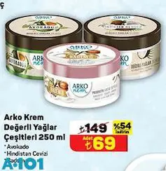 Arko Krem Değerli Yağlar Çeşitleri 250 ml Arko Krem Değerli Yağlar Çeşitleri 250 ml