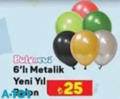 Balonevi 6'lı Metalik Yeni Yıl Balon Balonevi 6'lı Metalik Yeni Yıl Balon