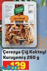 Çerezya Çiğ Kokteyl Kuruyemiş 250 g Çerezya Çiğ Kokteyl Kuruyemiş 250 g