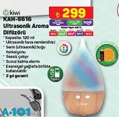 Kiwi KAH-6616 Ultrasonik Aroma Difüzörü Kiwi KAH-6616 Ultrasonik Aroma Difüzörü